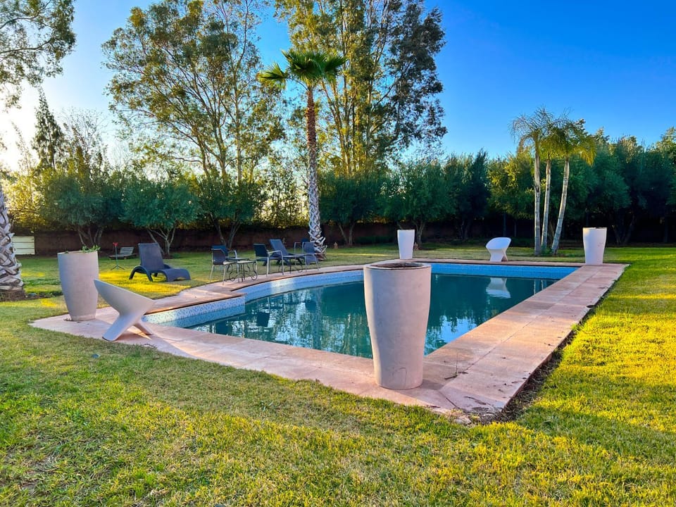 Spring, Day, Natural landscape, Garden, Garden view, Pool view, Swimming pool