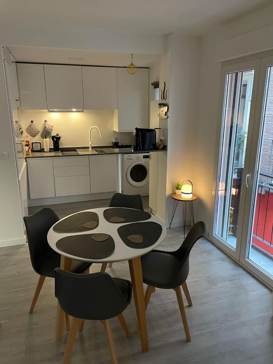 Kitchen or kitchenette, Living room, Dining area