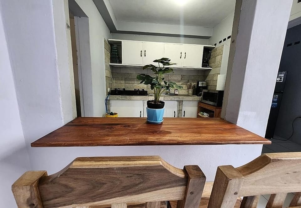 Kitchen or kitchenette, microwave