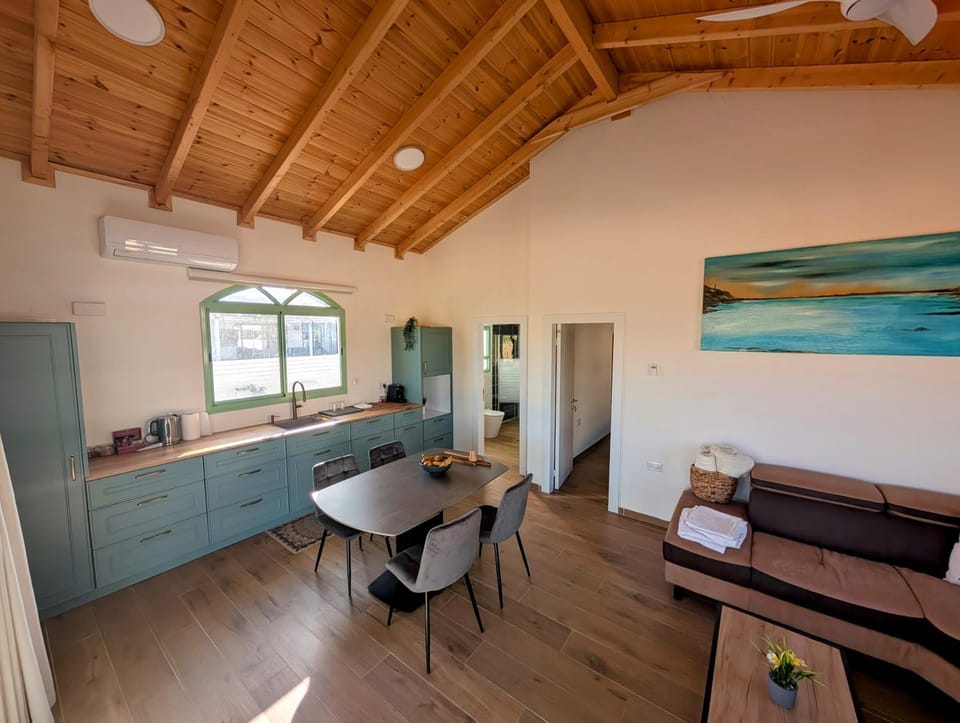 Kitchen or kitchenette, Living room, Seating area, Dining area, air conditioner