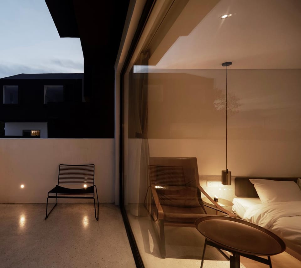 Night, Balcony/Terrace, Seating area, Bedroom