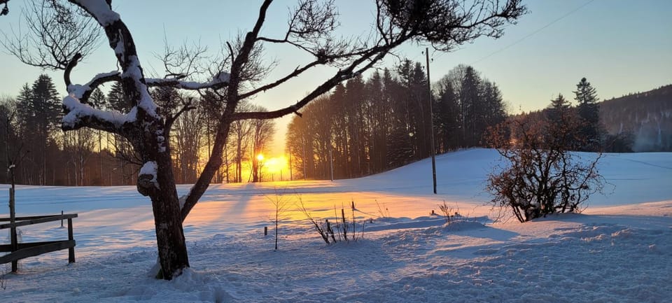 Natural landscape, Winter, Mountain view, Sunrise