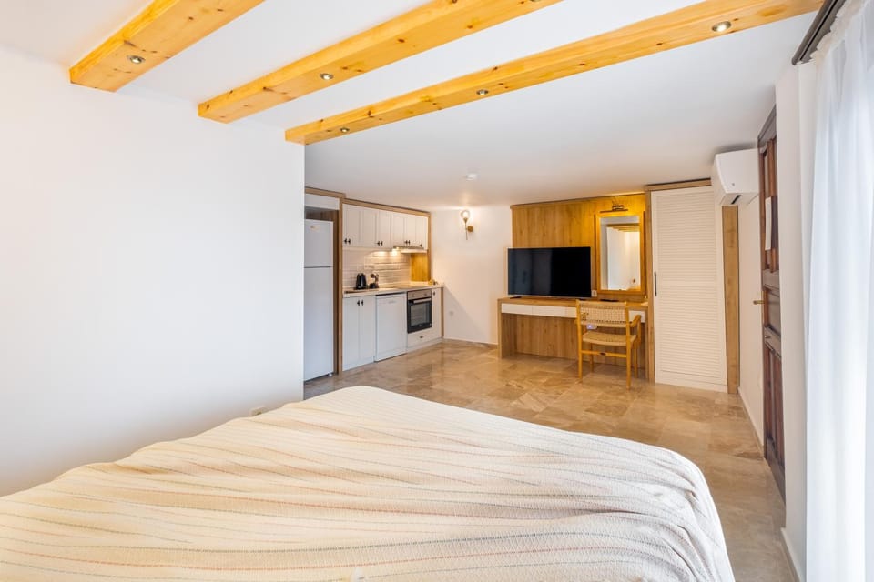 Bed, TV and multimedia, Bedroom, kitchen, air conditioner