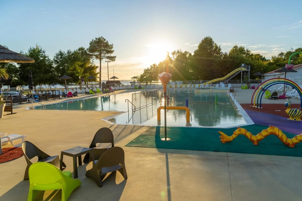 Pool view, Swimming pool, Sunset