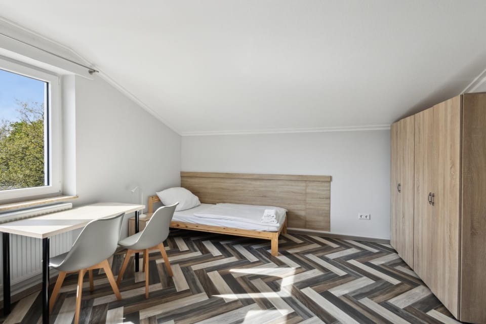 Bed, Photo of the whole room, Bedroom, towels, wardrobe
