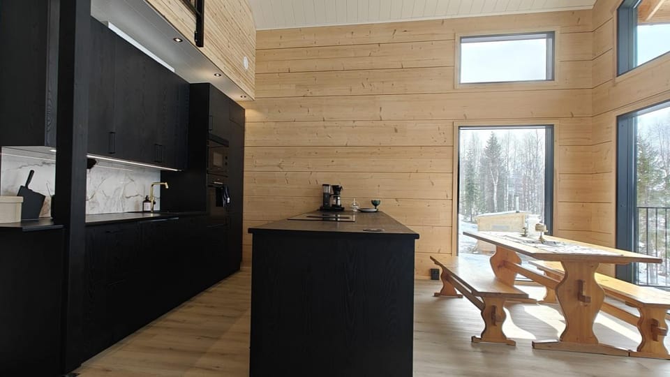 New modern log villa Villa in Norrbotten County, Sweden