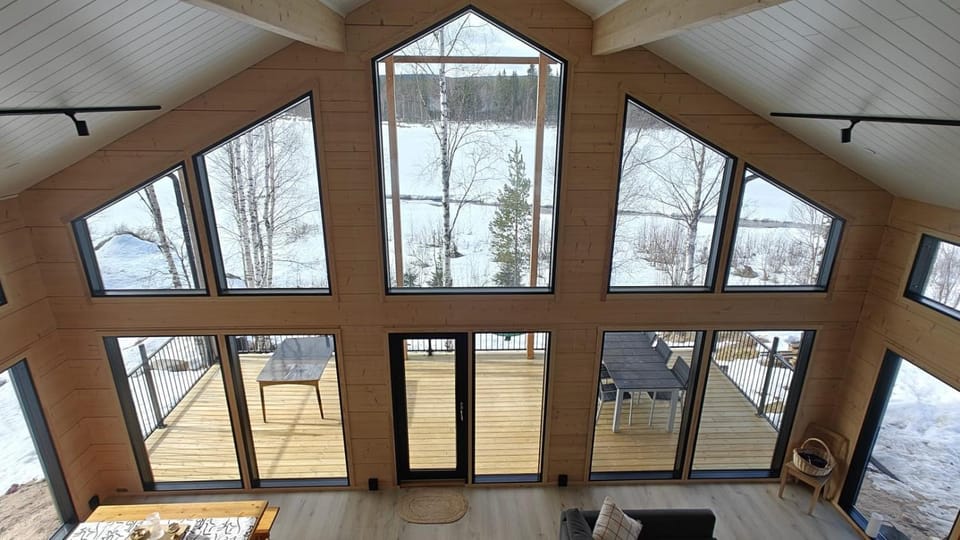New modern log villa Villa in Norrbotten County, Sweden