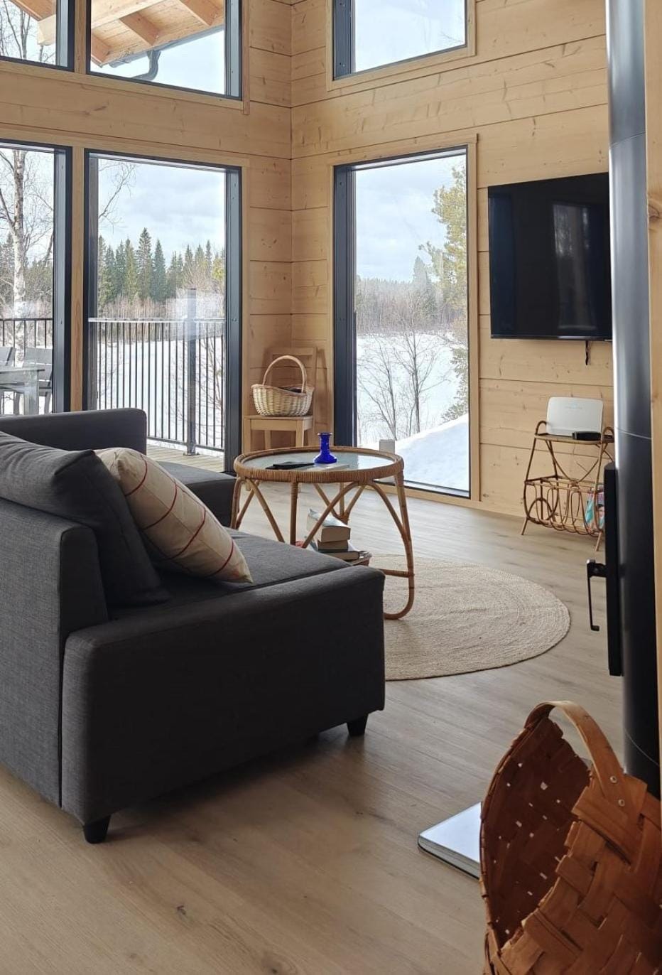 New modern log villa Villa in Norrbotten County, Sweden