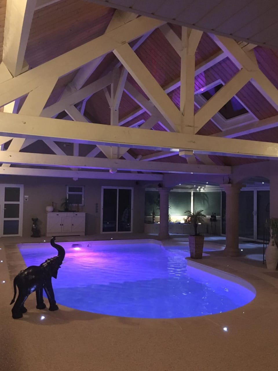 Night, Pool view, Swimming pool