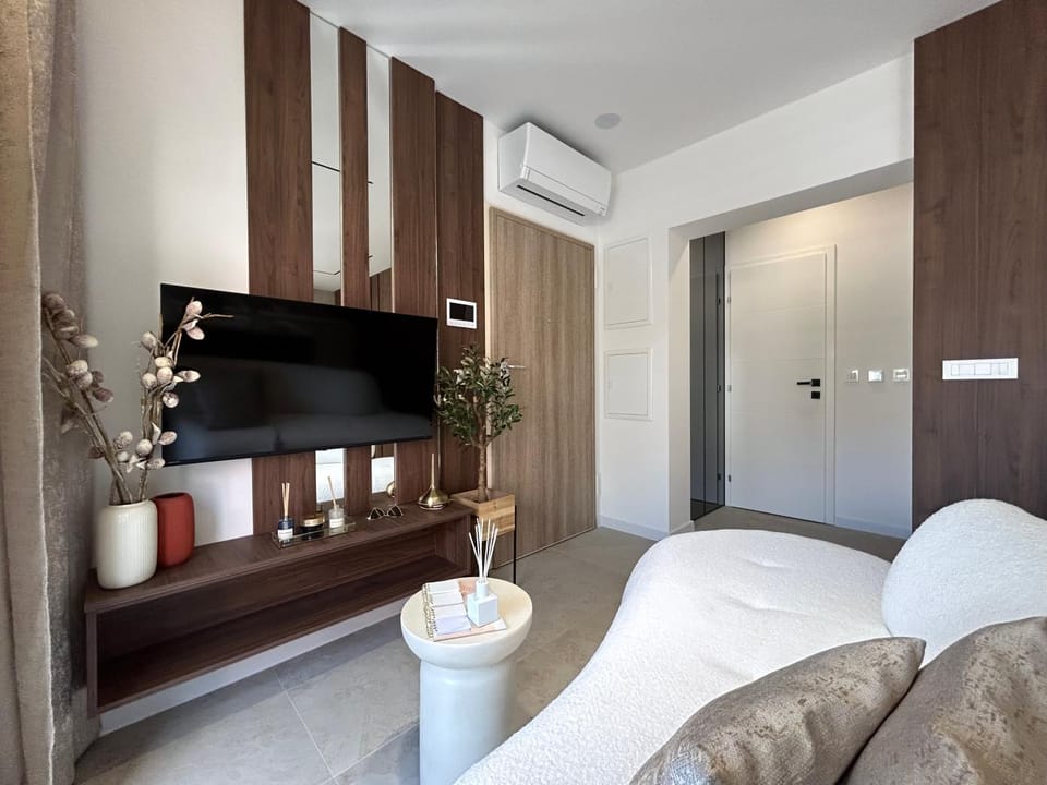 Communal lounge/ TV room, TV and multimedia, Living room, Seating area, air conditioner