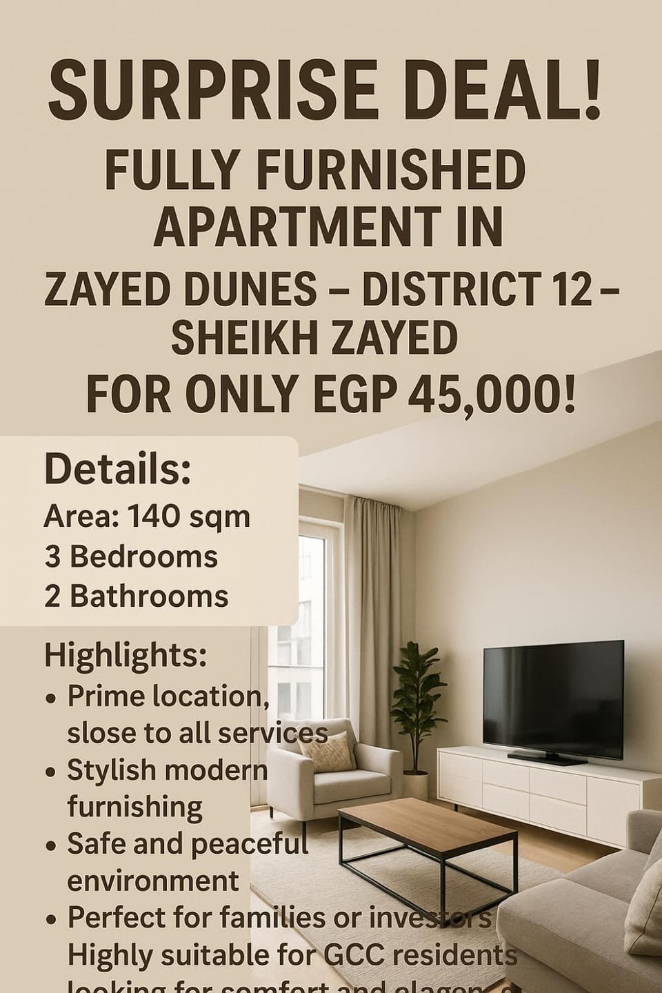 زايد ديونز الشيخ زايد Apartment in Egypt