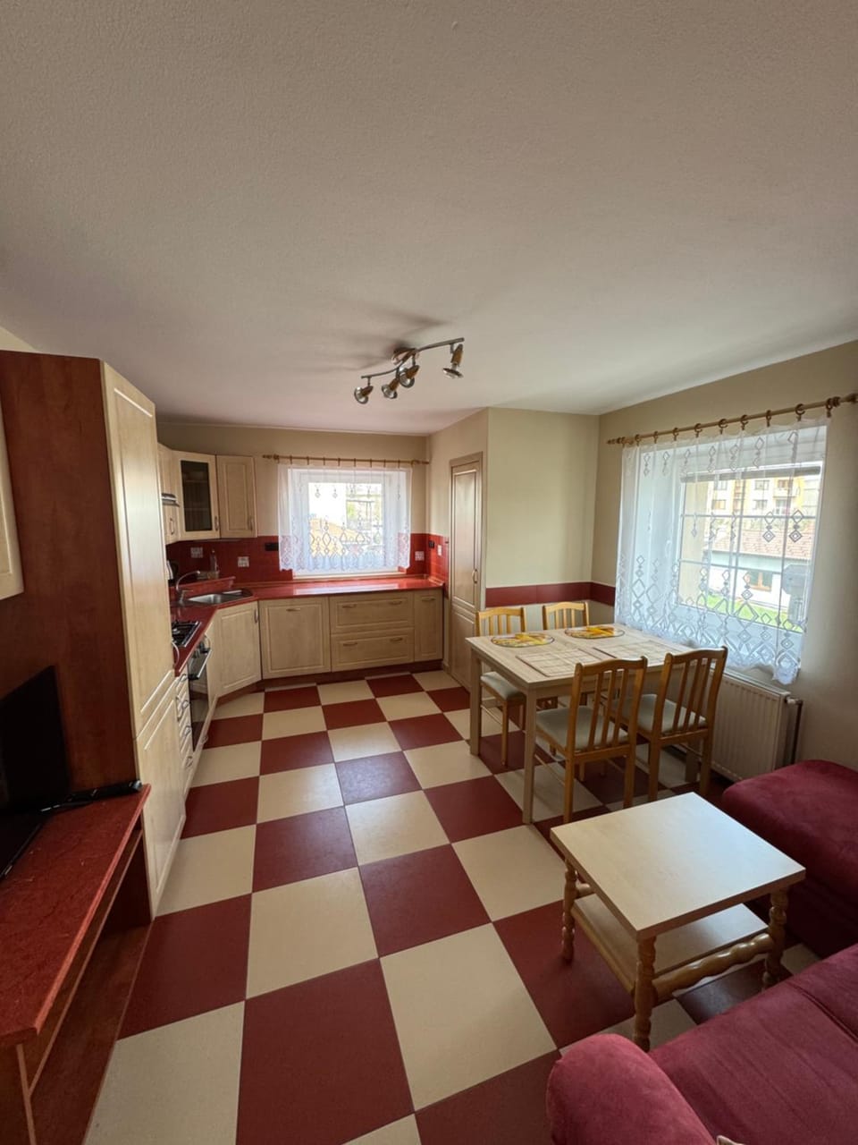 Kitchen or kitchenette, Living room, Dining area