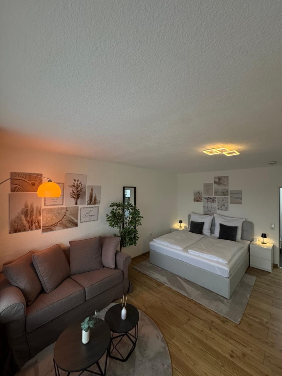 Bed, Living room, Photo of the whole room, Seating area, Bedroom
