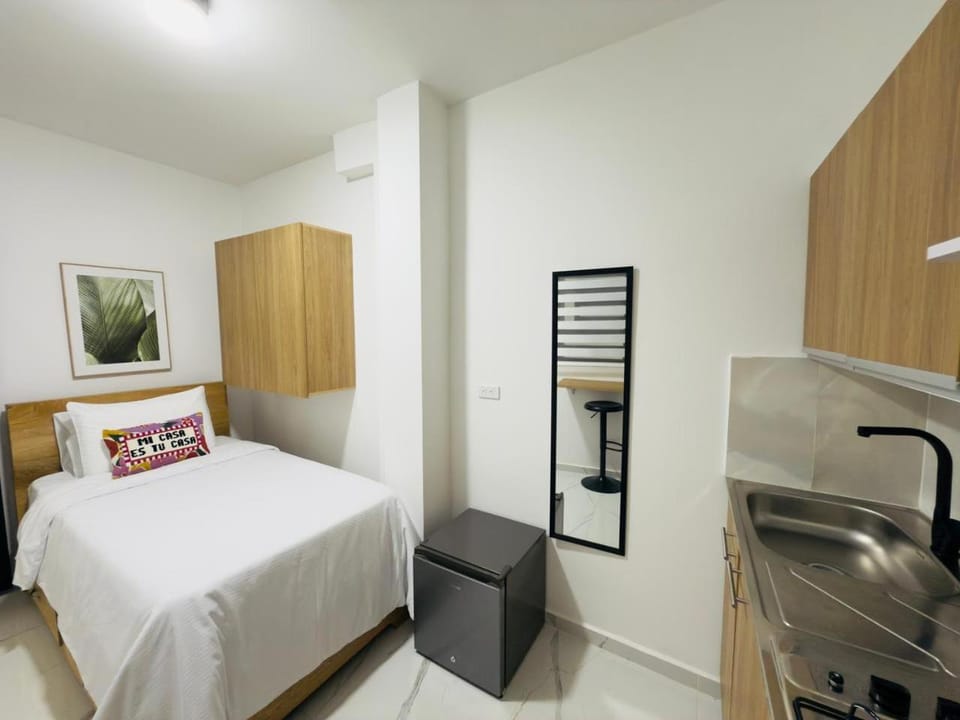 Bed, Kitchen or kitchenette, Photo of the whole room, Bedroom, minibar