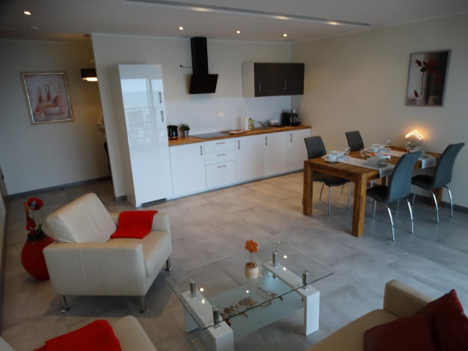 Kitchen or kitchenette, Living room, Dining area