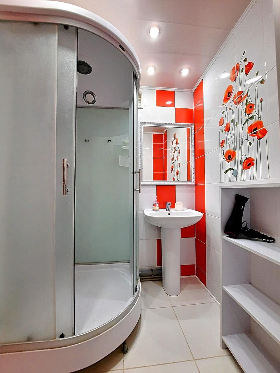 Shower, Bathroom, hair dryier