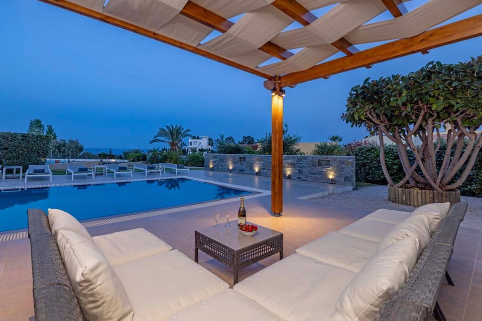 Patio, Seating area, Pool view, Swimming pool, sunbed