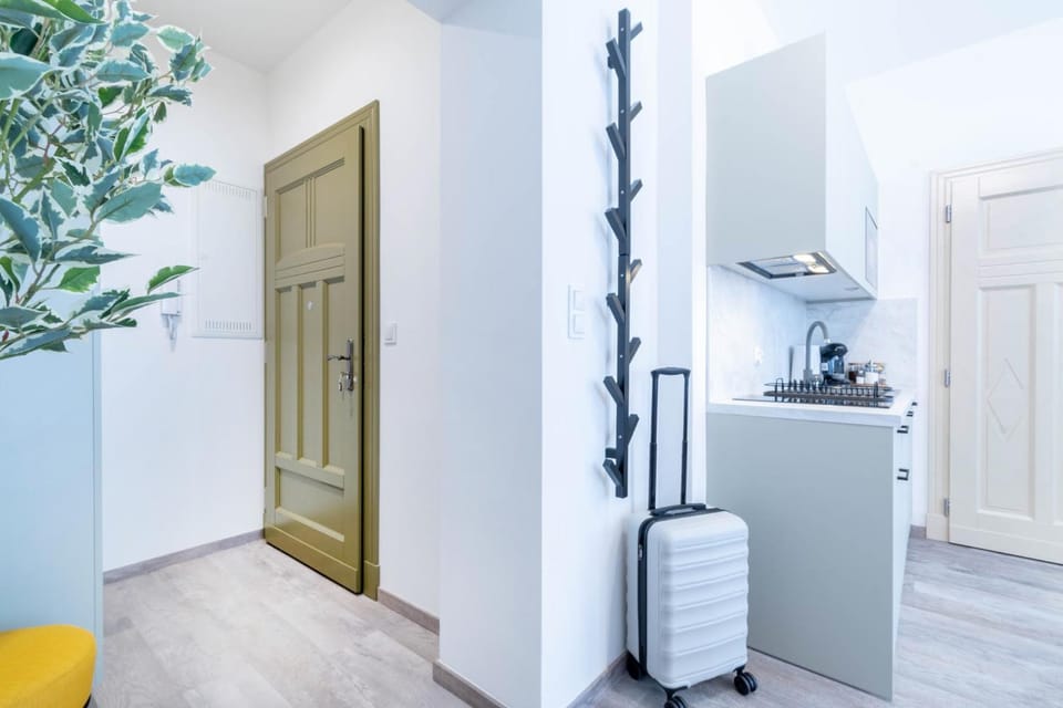 Kitchen or kitchenette, oven, stove