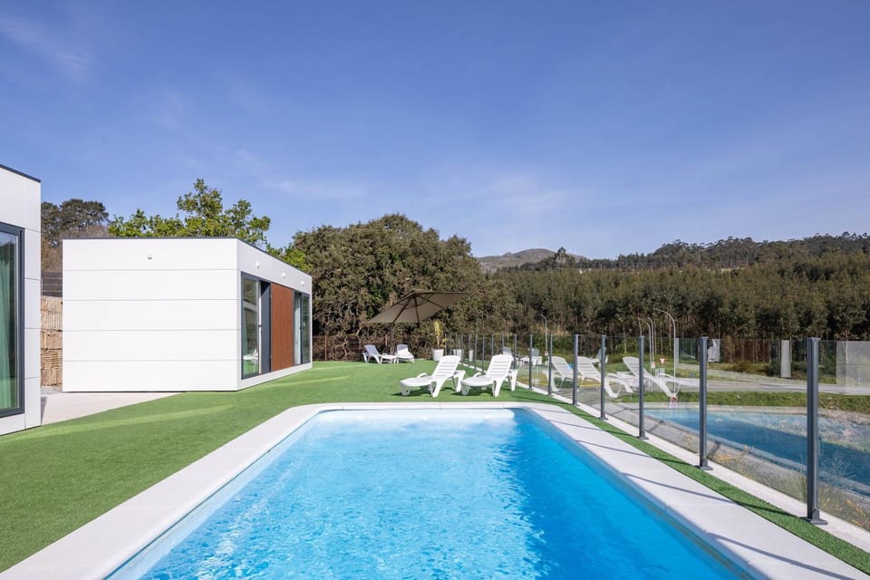 Property building, Living room, Swimming pool