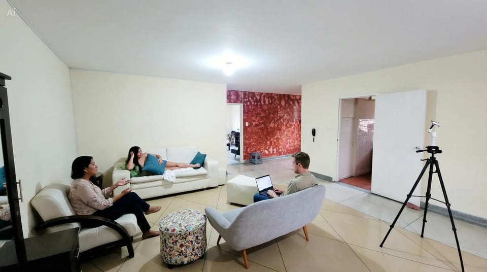 People, TV and multimedia, Living room, Dining area, group of guests