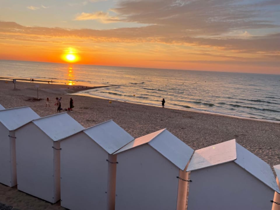 Beach, Sea view, Sunset