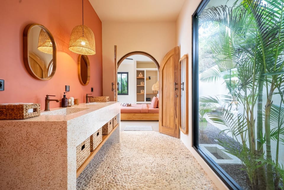 Shower, Bathroom, Garden view, storage, towels