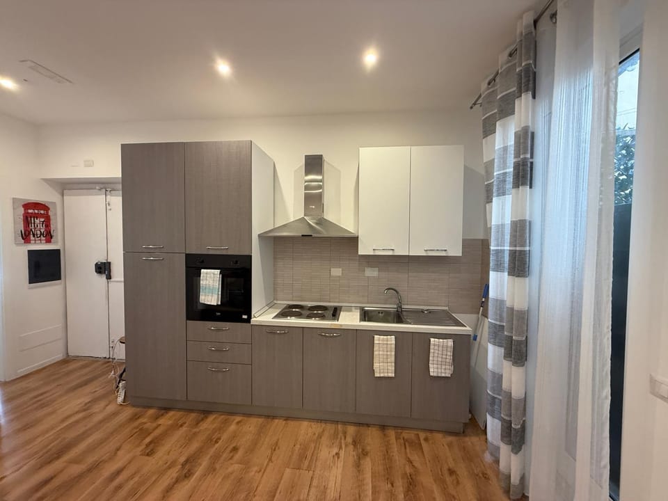 Kitchen or kitchenette, oven, stove