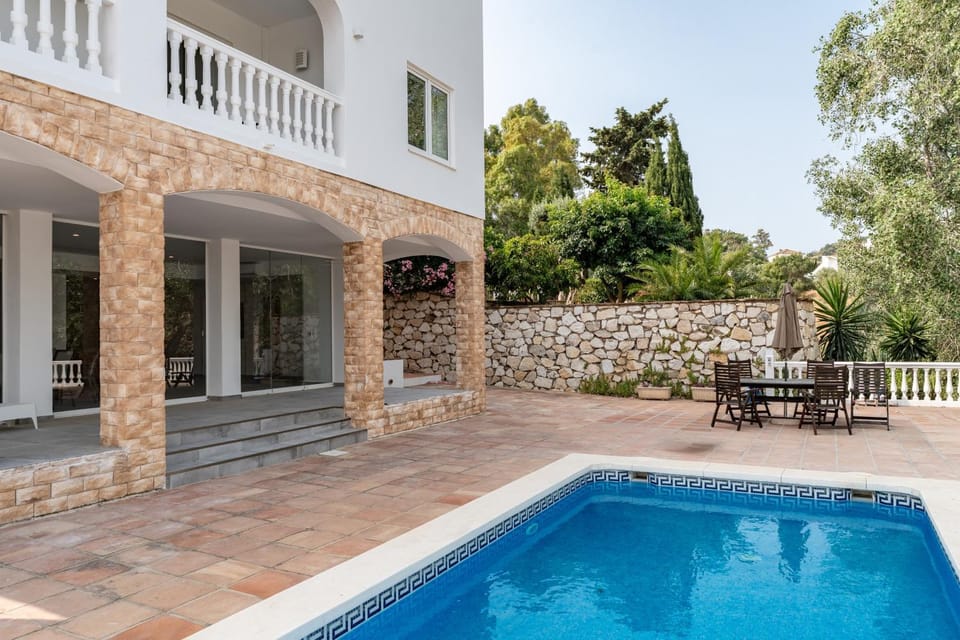 Property building, Living room, Swimming pool