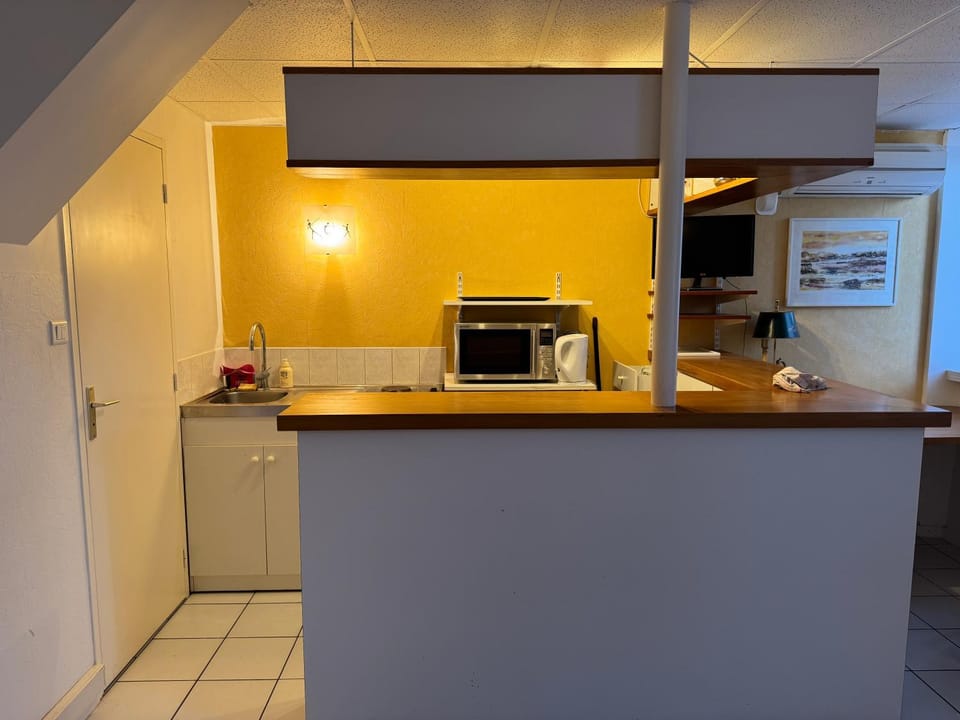 Coffee/tea facilities, Kitchen or kitchenette, oven, stove