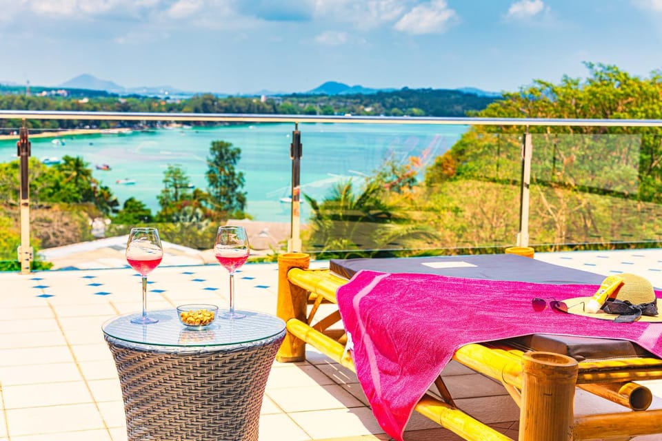 Patio, Natural landscape, Sea view, sunbed