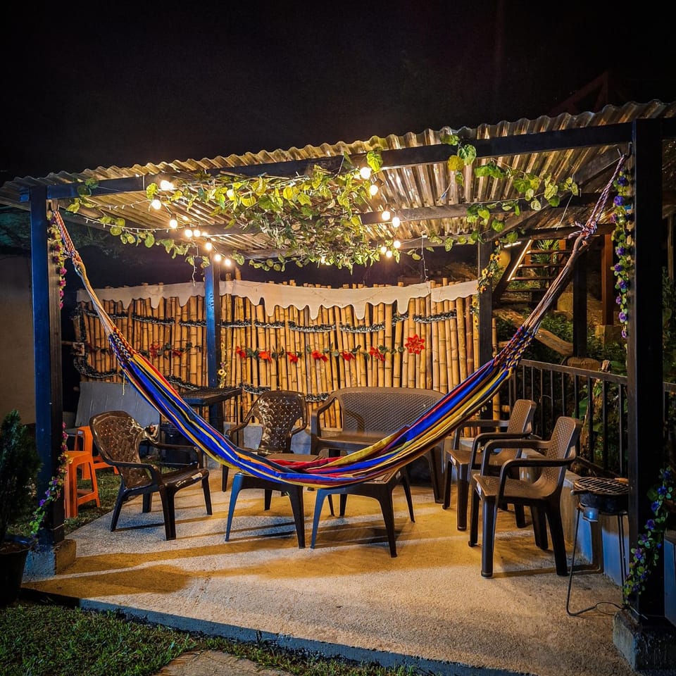 Patio, Night, Garden, Garden view