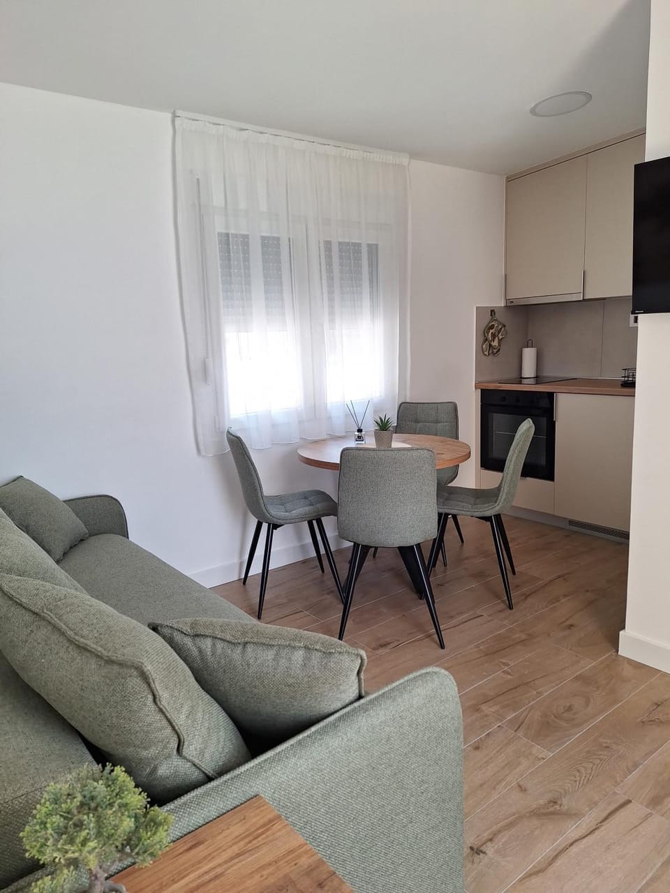 Kitchen or kitchenette, Living room, Dining area