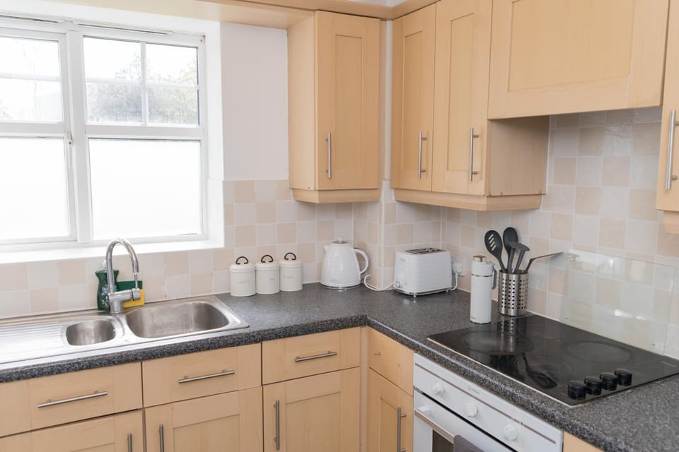 Coffee/tea facilities, Kitchen or kitchenette, stove, toaster