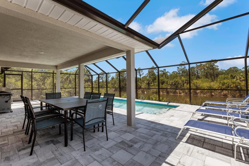 Poolside Sunset in South Gulf Cove House in South Gulf Cove