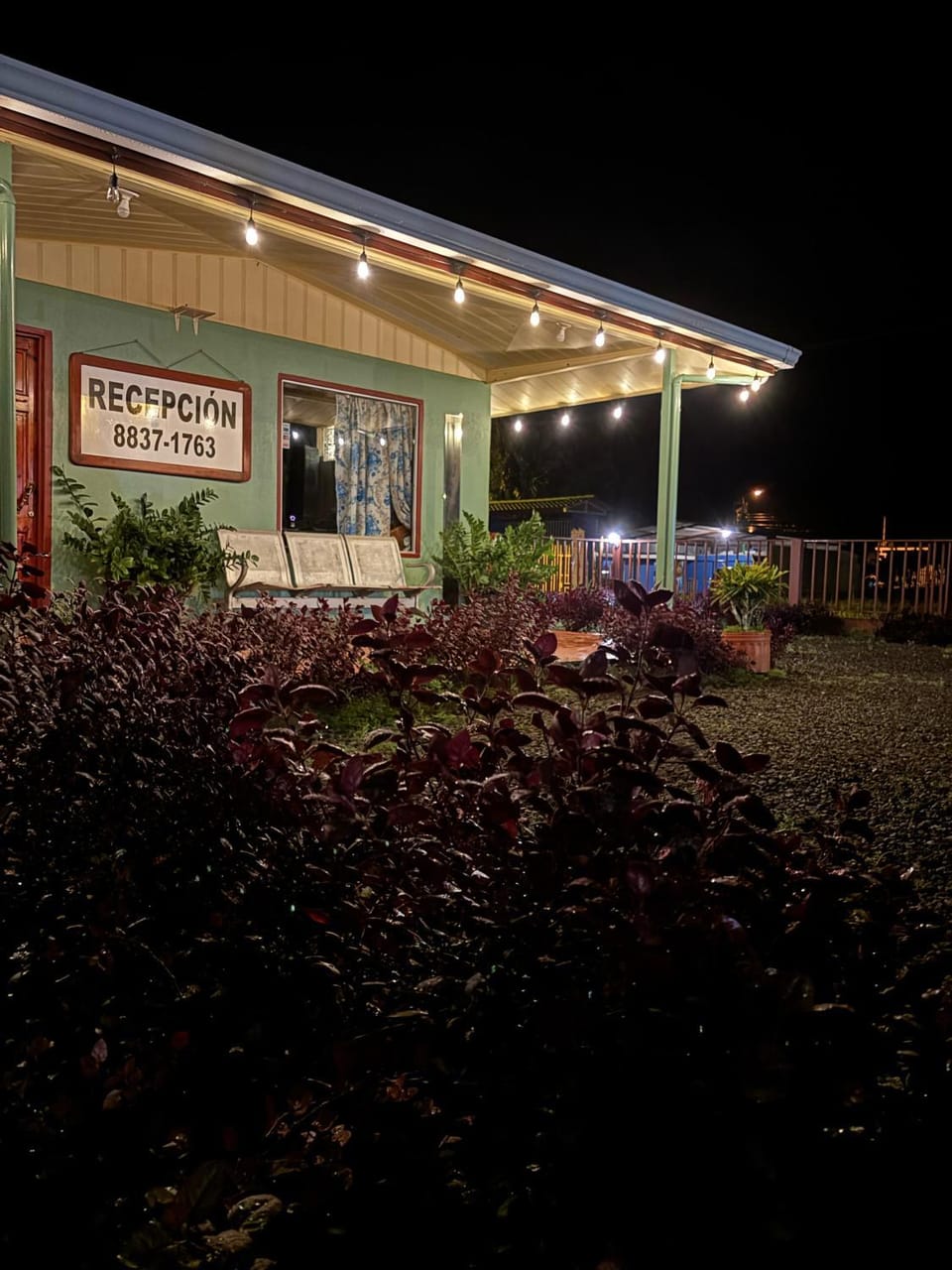 Property building, Night, Garden