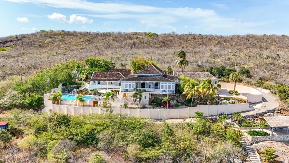 Property building, Day, Natural landscape, Bird's eye view, Garden, Garden view, Swimming pool