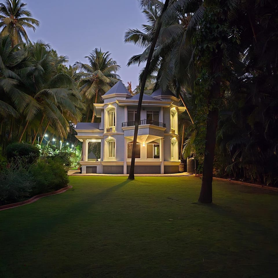 Property building, Night, Natural landscape, Garden, Garden view