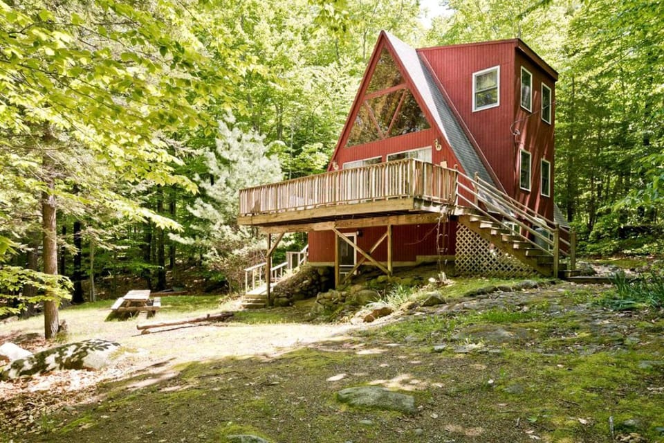 A-Frame Cabin Rental Set Alongside Sebago Lake on Frye Island, Maine Cabin in Frye Island