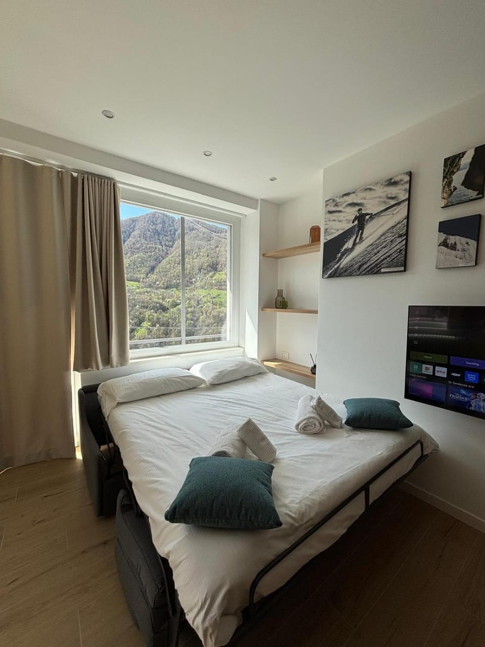 Bed, TV and multimedia, Photo of the whole room, towels