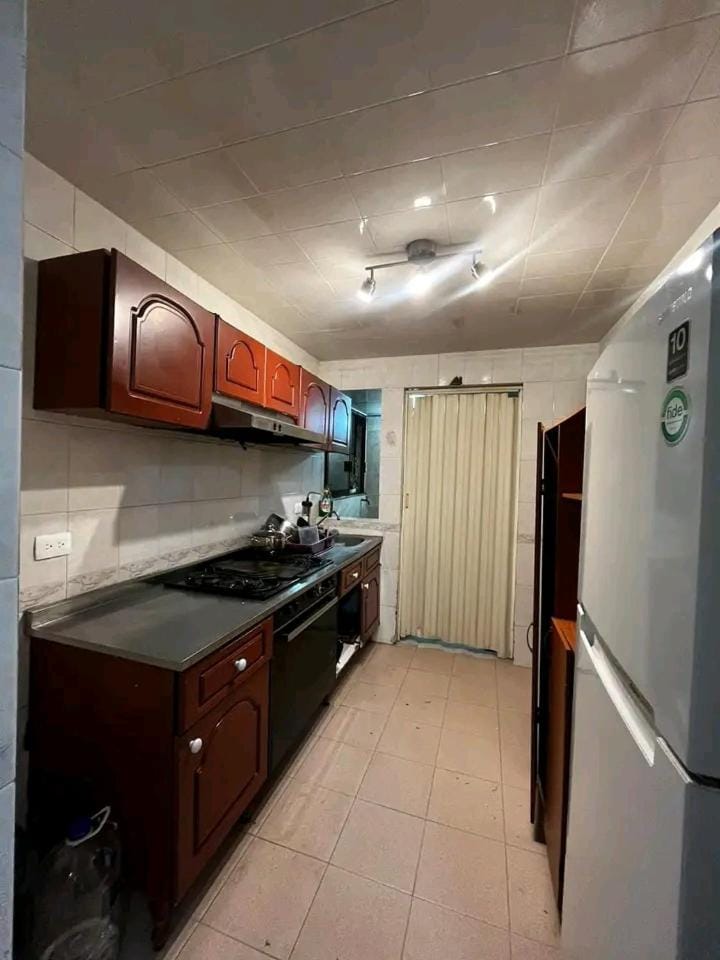 Kitchen or kitchenette, oven