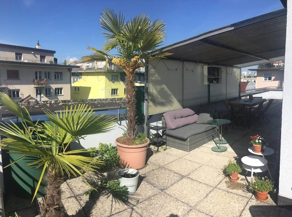 Unique little house on a roof top with a huge terrace close to exhibition square Apartment in Basel