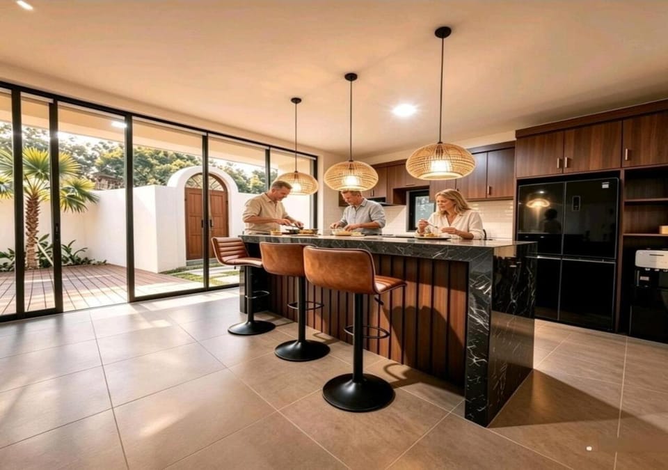 Dining area, oven, stove, kitchen