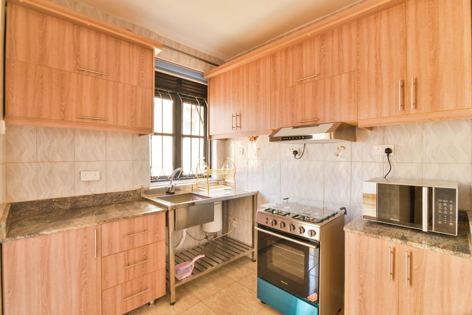 Kitchen or kitchenette, oven