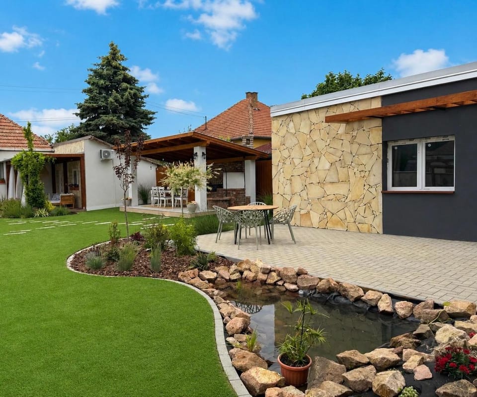 Property building, Garden, Garden view
