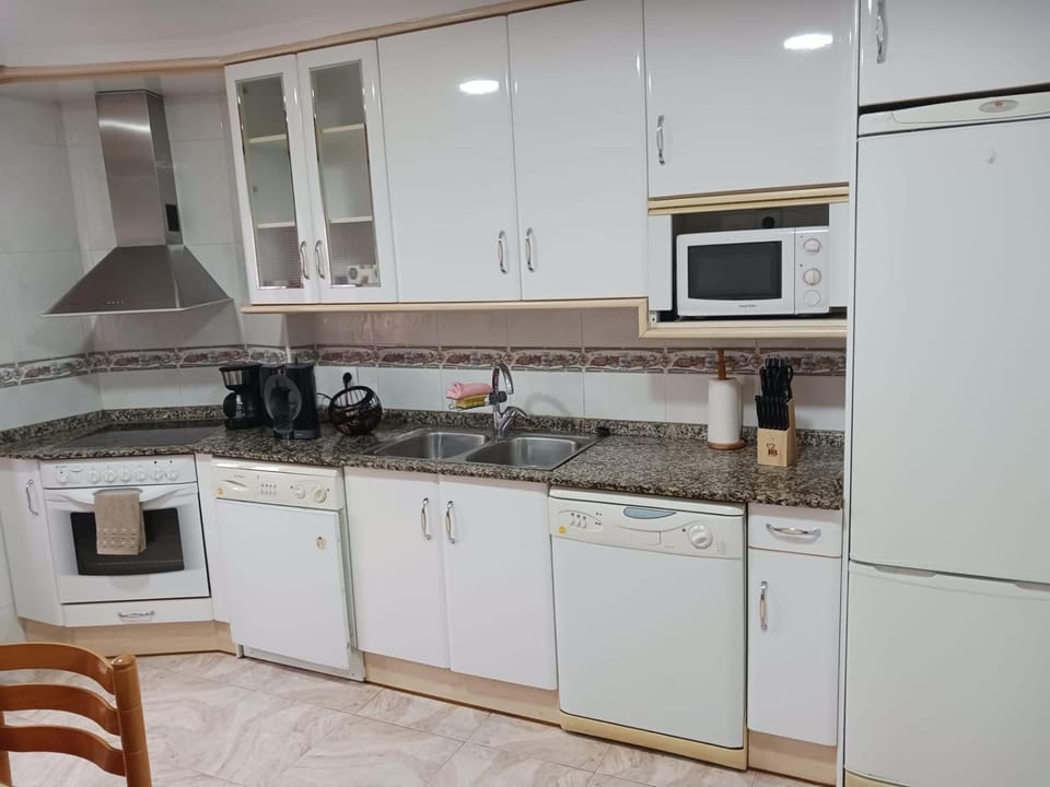 Kitchen or kitchenette, dishwasher, oven, stove