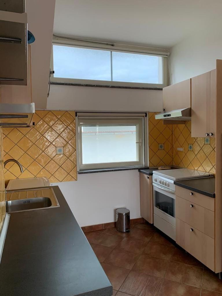 Kitchen or kitchenette, oven, stove