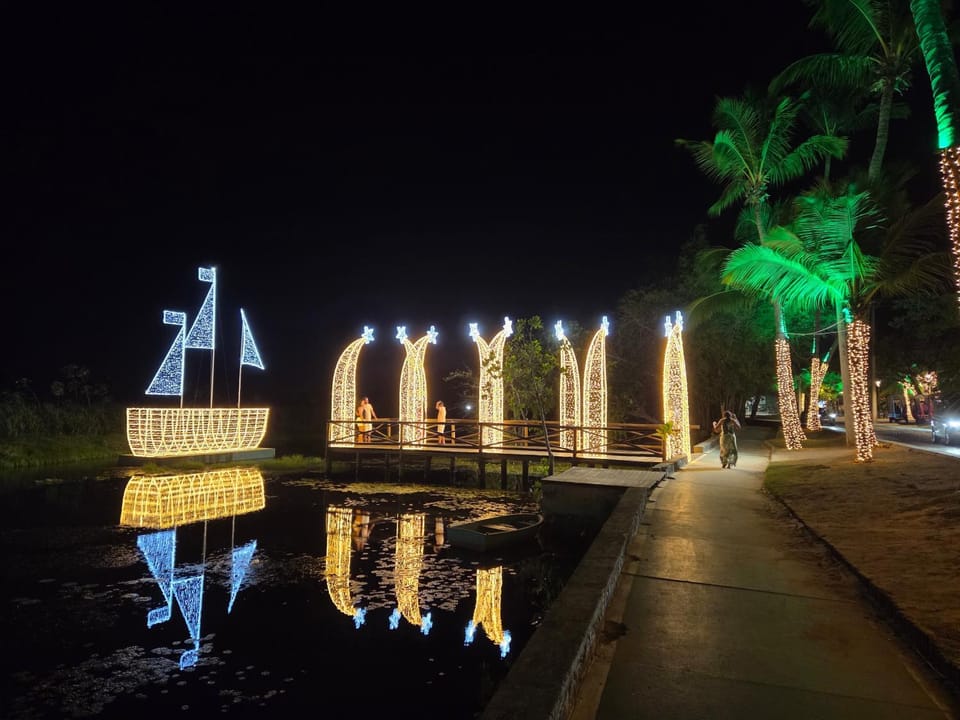 Nearby landmark, Night, Natural landscape