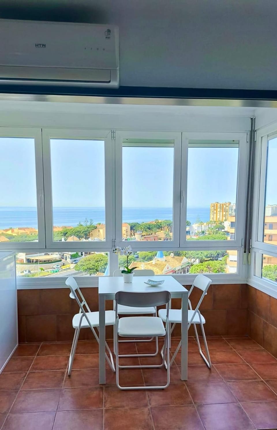 View (from property/room), Balcony/Terrace, Seating area, Dining area, Sea view
