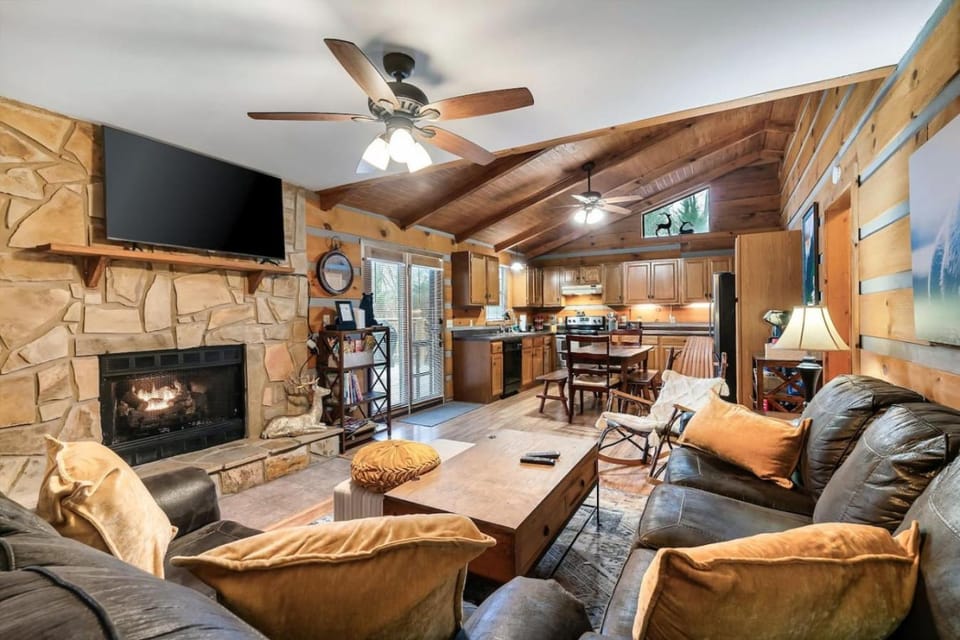 TV and multimedia, Living room, Seating area, Evening entertainment, fireplace