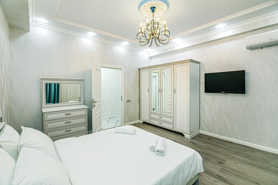 Bed, TV and multimedia, Photo of the whole room, Bedroom, towels, wardrobe, air conditioner